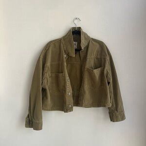 Zara green denim jacket